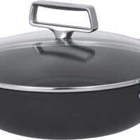 Cristel - 1.9 QT 2 Side Handles Non-Stick Sauté-Pan With Lid and Fixed Handle Castel'Pro Ultralu Collection - S2A24CPFAE