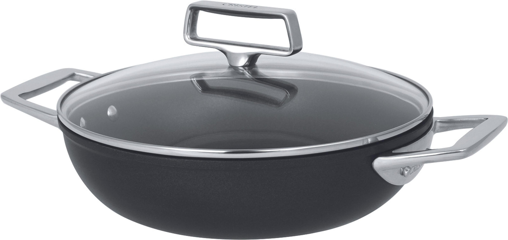 Cristel - 1.9 QT 2 Side Handles Non-Stick Sauté-Pan With Lid and Fixed Handle Castel'Pro Ultralu Collection - S2A24CPFAE