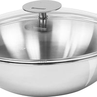 Cristel - 3 QT Casteline Non-Stick Wok with Domed Glass Lid - WOKT24QEKP