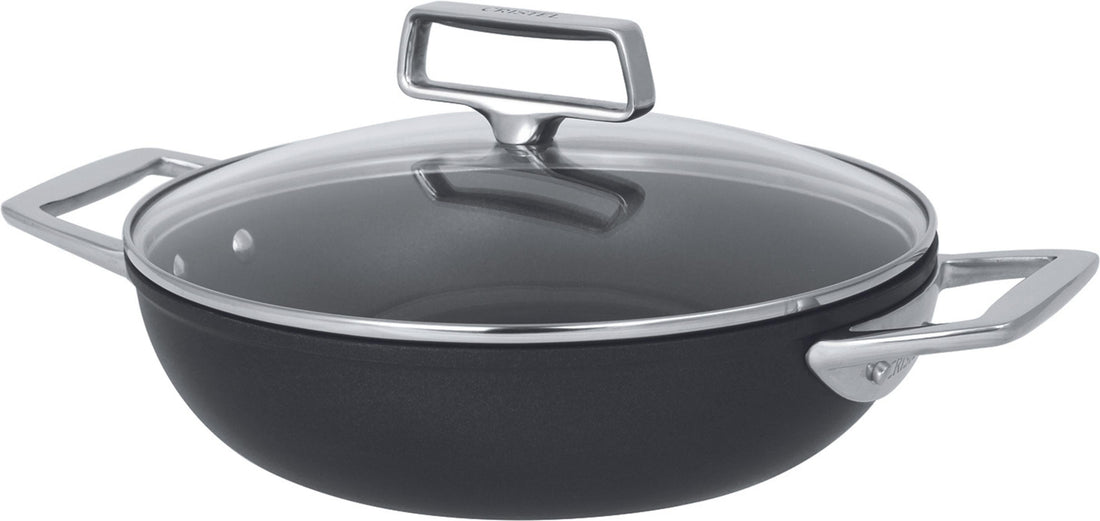 Cristel - 3.4 QT 2 Side Handles Non-Stick Sauté-Pan With Lid and Fixed Handle Castel'Pro Ultralu Collection - S2A28CPFAE