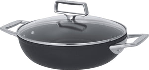 Cristel - 3.4 QT 2 Side Handles Non-Stick Sauté-Pan With Lid and Fixed Handle Castel'Pro Ultralu Collection - S2A28CPFAE