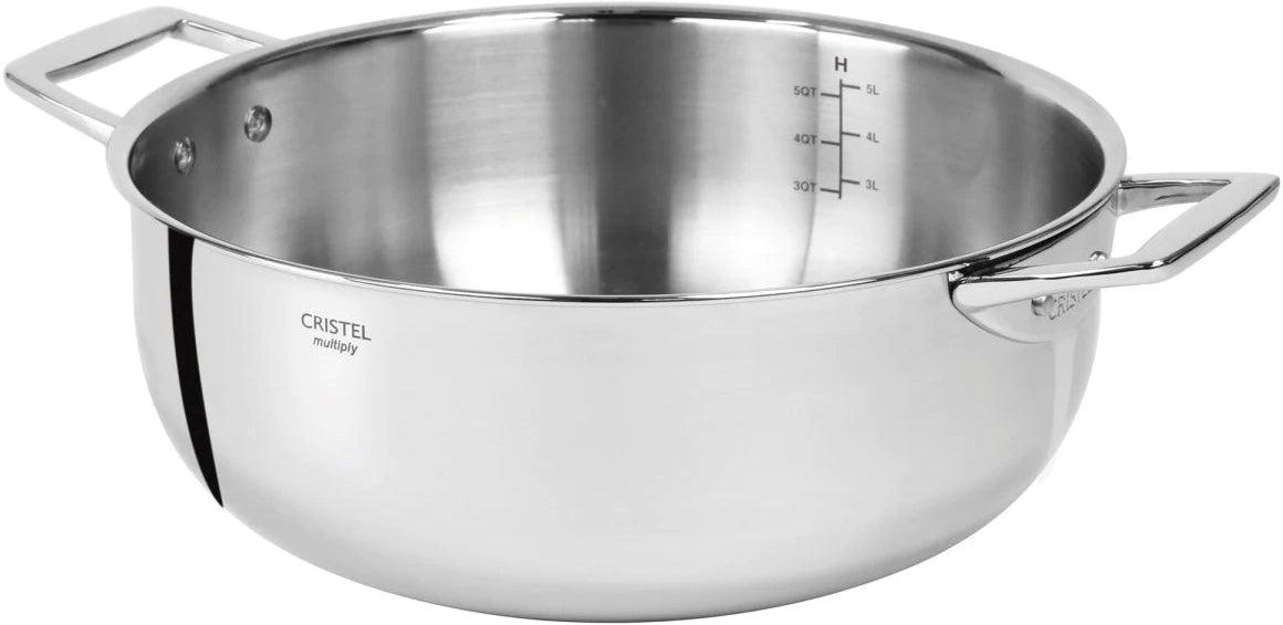 Cristel - 3.5 QT 5-Ply Stainless Steel Stewpan Castel' Pro Ultraply Collection - F24CPFN - DISCONTINUED