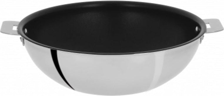 Cristel - 4 QT Casteline Non-Stick Wok with Domed Glass Lid - WOKT28QEKP - DISCONTINUED