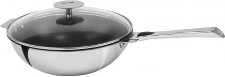 Cristel - 4 QT Casteline Non-Stick Wok with Domed Glass Lid - WOKT28QEKP - DISCONTINUED