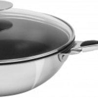 Cristel - 4 QT Casteline Non-Stick Wok with Domed Glass Lid - WOKT28QEKP - DISCONTINUED