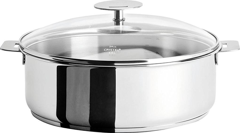 Cristel - 4 QT Casteline Saute Pan with Domed Glass Lid - S24QMPKP
