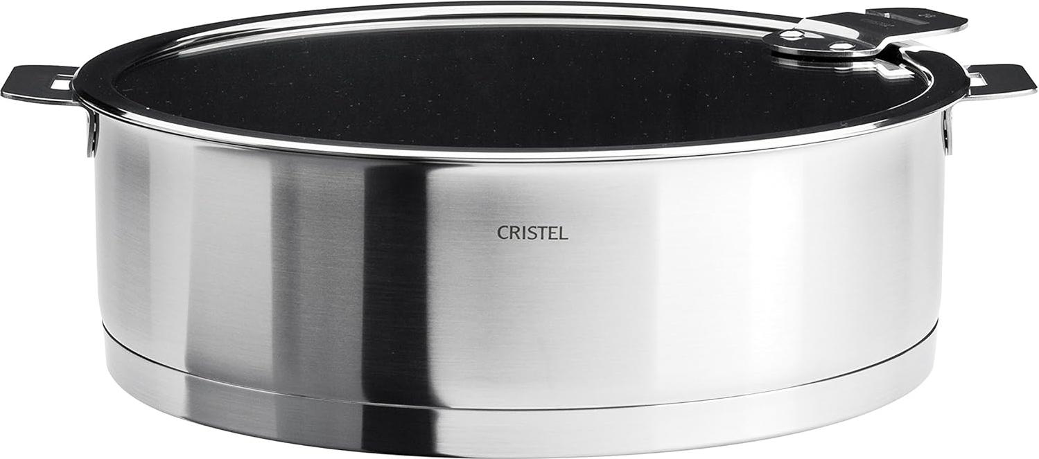 Cristel - 4.5 QT Large Stainless Steel Non-Stick Saute Pan with Lid - S26QLEKSA