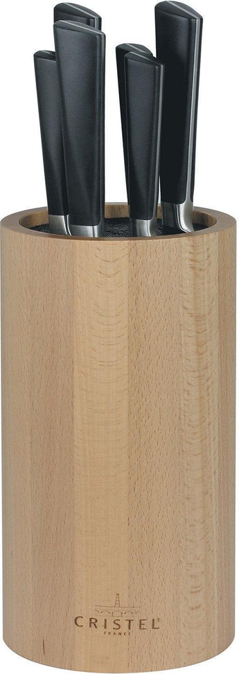 Cristel - 4.7" Beech Wood Knife Block - BCBHR