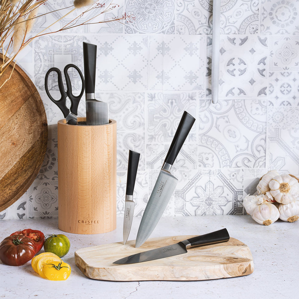 Cristel - 4.7" Beech Wood Knife Block - BCBHR