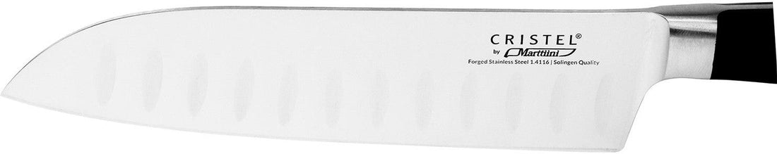 Cristel - 7" Black Stainless Steel Santoku Knife - MACS