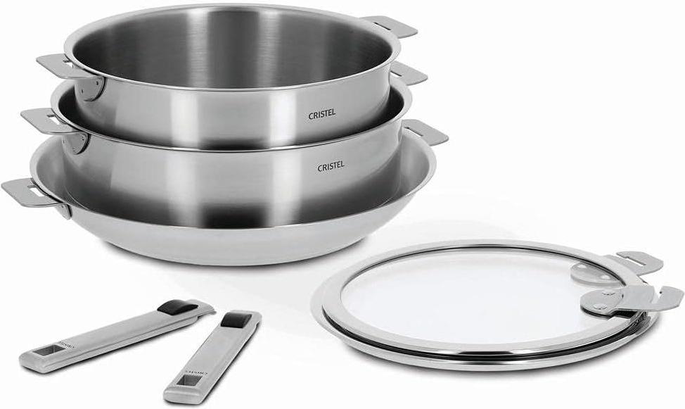 Cristel - 7-Piece Set Stainless Steel Cookware Set with Removable Handles - STQL7KSAS