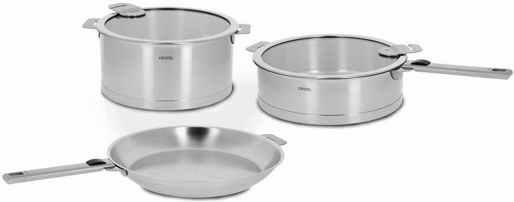Cristel - 7-Piece Set Stainless Steel Cookware Set with Removable Handles - STQL7KSAS