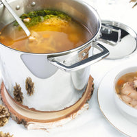 Cristel - 7 QT Stainless Steel Stockpot With Lid Castel' Pro Ultraply Collection - M22CPFN