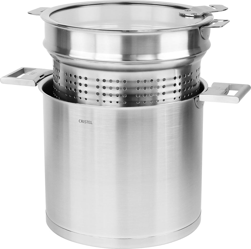 Cristel - 7 QT Stainless Steel Silver Pasta Basket - ECP22QL