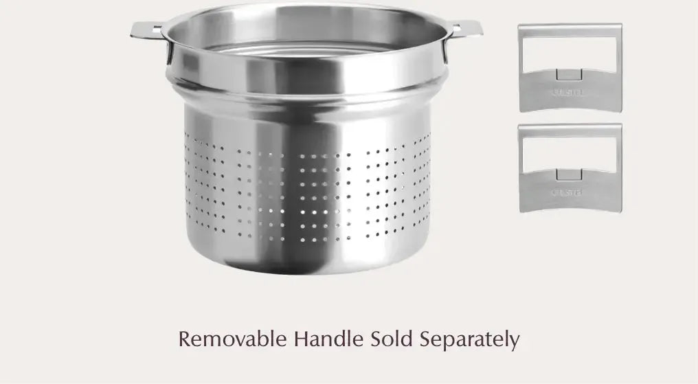 Cristel - 7 QT Stainless Steel Silver Pasta Basket - ECP22QL