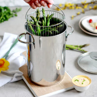 Cristel - Asperagus Cooker / Pot With Basket And Glass Lid Mutine Collection - CA16V
