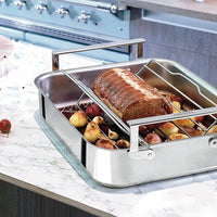 Cristel - Compléments 3-Ply Roaster 2 Large Handles +SS Grid+Thermometer - PFR40