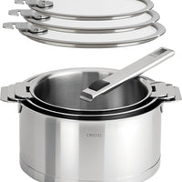 Cristel - Pack of 3 Stainless Steel Saucepans with Lids - S3CQLKSA