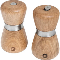 CrushGrind - KYOTO 10 cm Oak Wooden Salt Pepper Grinder - 070361-2002-X4