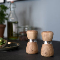 CrushGrind - KYOTO 10 cm Oak Wooden Salt Pepper Grinder - 070361-2002-X4