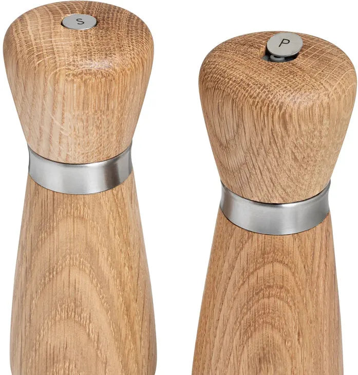 CrushGrind - KYOTO 17 cm Oak Wooden Salt Pepper Grinder - 070366-2002-X4