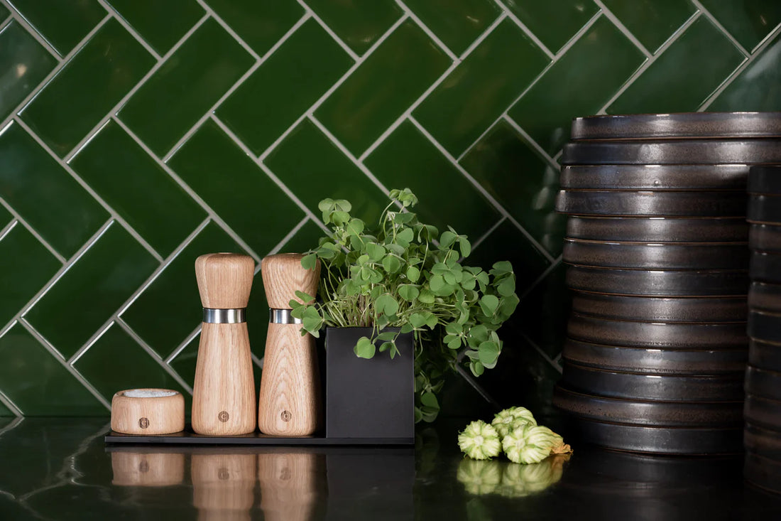 CrushGrind - KYOTO 17 cm Oak Wooden Salt Pepper Grinder - 070366-2002-X4