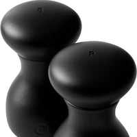 CrushGrind - LYON 10 cm Black Salt Pepper Grinder Mill Set - 070380-0099-2PC-X4