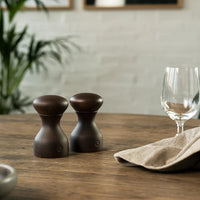 CrushGrind - LYON 10 cm Black Salt Pepper Grinder Mill Set - 070380-0099-2PC-X4