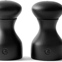 CrushGrind - LYON 10 cm Black Salt Pepper Grinder Mill Set - 070380-0099-2PC-X4