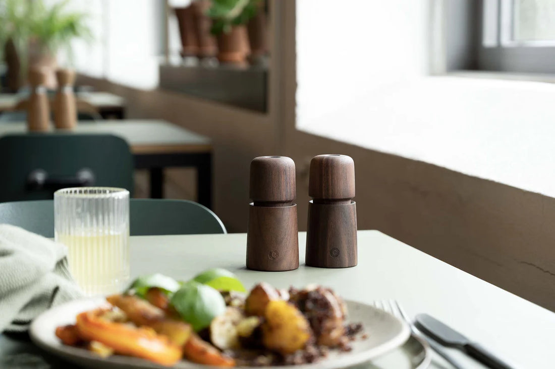 CrushGrind - STOCKHOLM 11 cm Walnut Wooden Salt Pepper Grinder - 070274-2031-X4