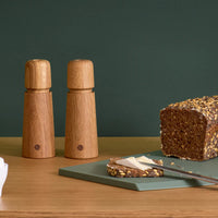 CrushGrind - STOCKHOLM 17 cm Oak Wooden Salt Pepper Grinder - 070284-2002-X4
