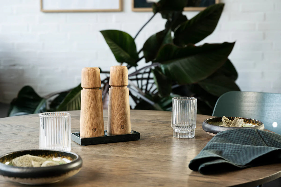 CrushGrind - STOCKHOLM 17 cm Oak Wooden Salt Pepper Grinder - 070284-2002-X4