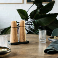CrushGrind - STOCKHOLM 17 cm Oak Wooden Salt Pepper Grinder - 070284-2002-X4