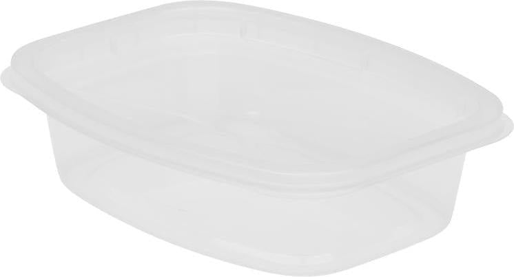 Cube Packaging - 12" X 9" X 3", 84 Oz White Rectangular Container Combo, 100/Cs - CUBCR1284W