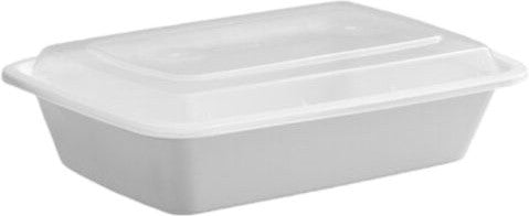 Cube Packaging - 38 Oz White 8.20" x 5.50" x 2.15" Crown Rectangular Container with Lid Combo, 150/Cs - CR937W