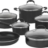 Cuisinart - 11 PC Advantage Black Non-Stick Aluminum Cookware Set - 55-11BKC