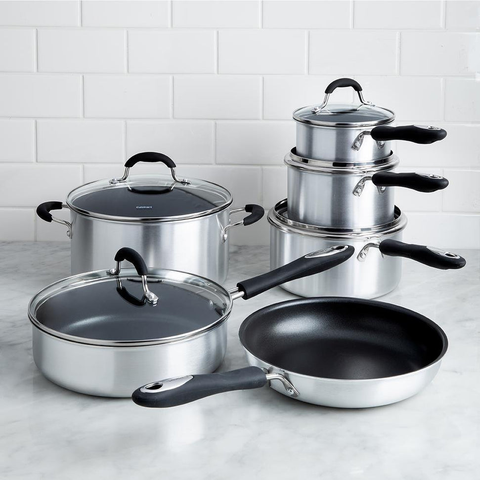 Cuisinart - 11 PC Advantage Nonstick Cookware Brushed Silver - 55-11BSC