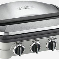 Cuisinart - 13.5" Griddler 5-in-1 Stainless Steel Multi-Function Panini Grill - CGR-4NASC