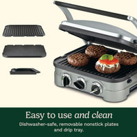 Cuisinart - 13.5" Griddler 5-in-1 Stainless Steel Multi-Function Panini Grill - CGR-4NASC