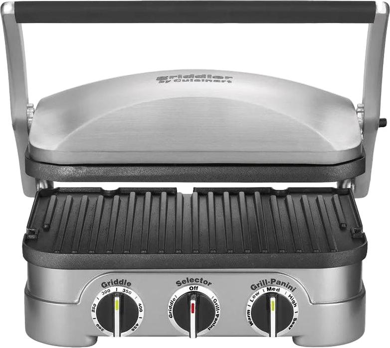 Cuisinart - 13.5" Griddler 5-in-1 Stainless Steel Multi-Function Panini Grill - CGR-4NASC