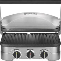 Cuisinart - 13.5" Griddler 5-in-1 Stainless Steel Multi-Function Panini Grill - CGR-4NASC