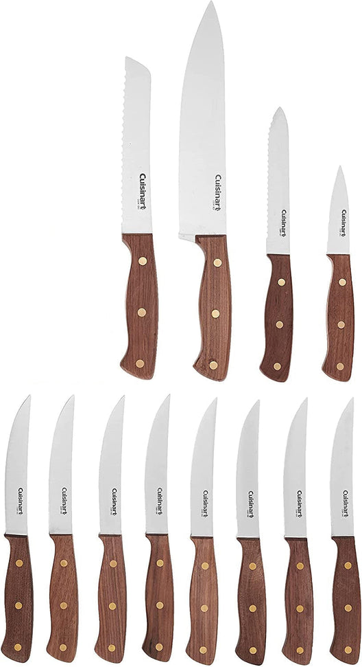 Cuisinart - 14 PC Triple Rivet Walnut Knife Block Set - C55W-14 pcBC