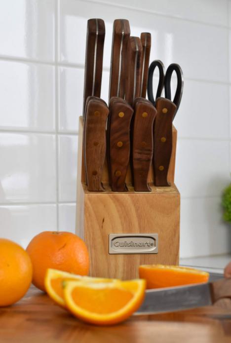 Cuisinart - 14 PC Triple Rivet Walnut Knife Block Set - C55W-14 pcBC