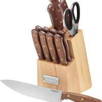 Cuisinart - 14 PC Triple Rivet Walnut Knife Block Set - C55W-14 pcBC
