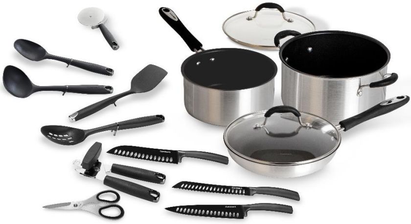 Cuisinart - 18 PC Stainless Steel Essential Cookware Set