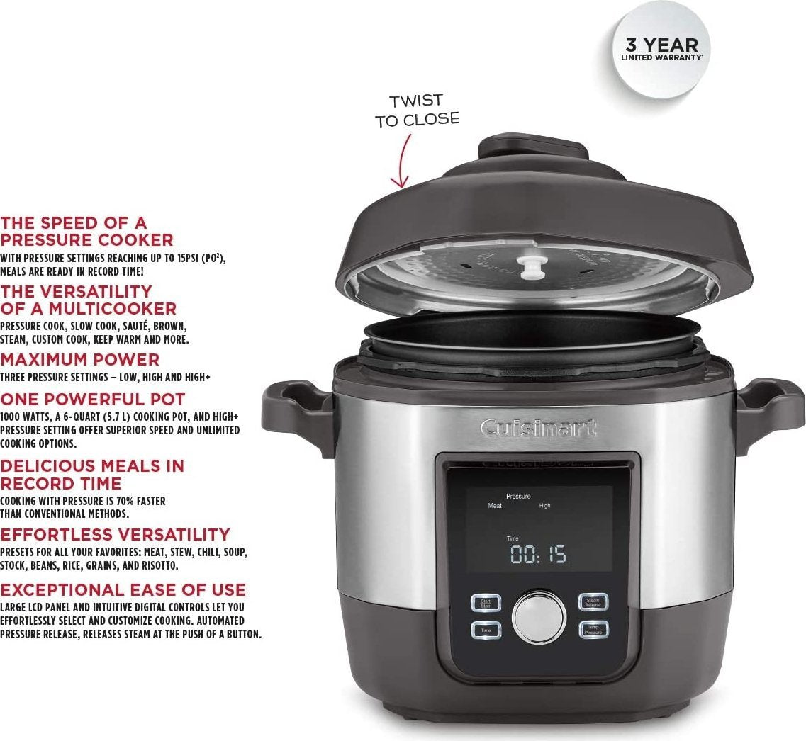 Cuisinart - 6 QT High Pressure Multicooker - CPC-900C - DISCONTINUED