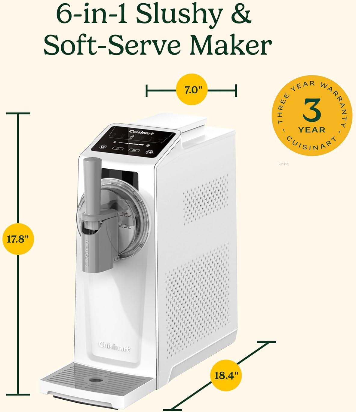 Cuisinart - 6-in-1 Slushy & Soft-Serve Maker/Ice Cream Maker Machine - ICE-200C