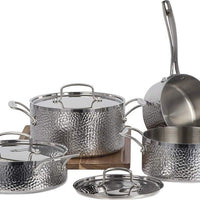 Cuisinart - 8 PC Vintage Hand-Hammered Tri-Ply Cookware Set - HTP-8SSC