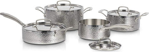 Cuisinart - 8 PC Vintage Hand-Hammered Tri-Ply Cookware Set - HTP-8SSC