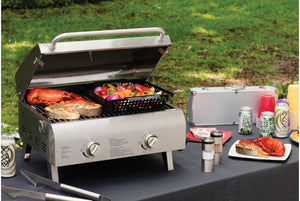 Cuisinart - Chef’S Style 2 Burner Stainless Steel Professional Tabletop Gas Grill - CGG-306-C